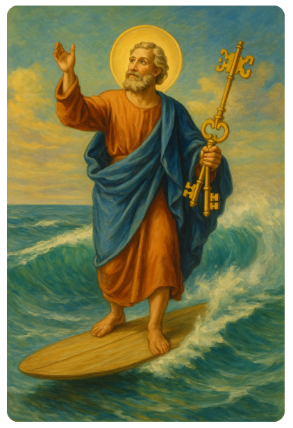 St. Peter on a surf board